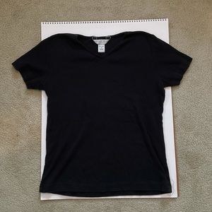 Vintage Geoffrey Beene black V Neck tee size Small